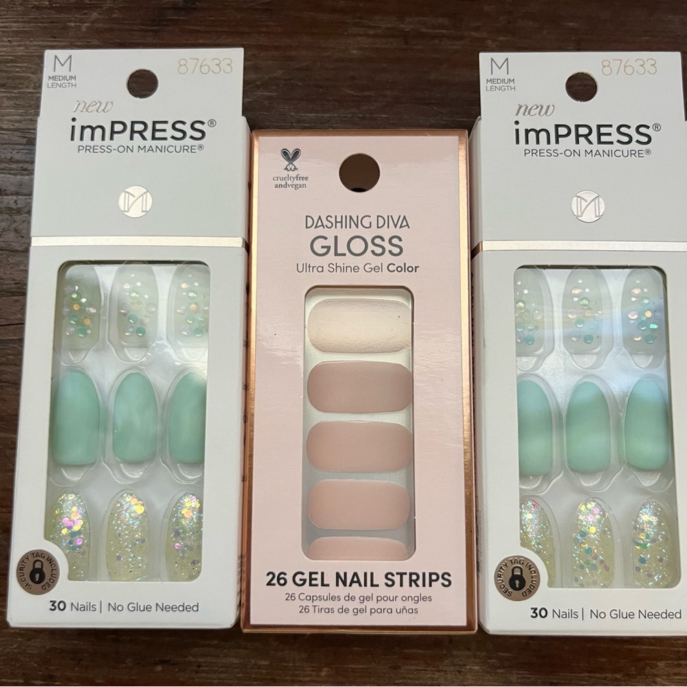 KISS impress and dashing diva press on nails | at home hassle free manicure sets